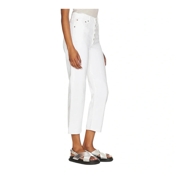 AGOLDE '90s Mid-Rise Straight-Leg Loose Crop Jeans in off white NWT - Picture 3 of 11